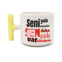 Seni Yok Sayacaklar Baskılı Kadınlar Günü Sarı Kulplu T Kupa