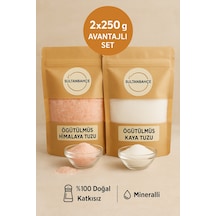 Doğal Tuz İkilisi Himalaya Tuzu & Kaya Tuzu 2 250 Gr - Öğütülülmüş - Sofralık