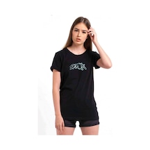 Skrillex 2 Baskılı Siyah Kadın Tshirt