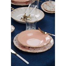 Acar Mari Gold 6 Kişilik 29 Parça Porselen Yemek Takımı Altın