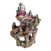 Şatolu Kaya Akvaryum Dekoru 22 Cm - Renk Bordo