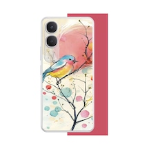 Vivo 315g Uyumlu Renkli Kuş Baskılı Silikon Kılıf
