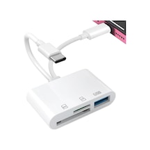Sd Kart Okuyucu, İphone, İpad İçin Sd Kart Adaptörü, Lightning Ve Usb C Kamera Adaptörlü Hafıza Kartı Okuyucu, Sd/micro Sd/usb 3.0 Destekler, Uygulama Sürücüsü Gerekmez
