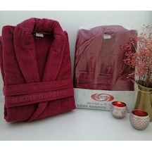 Sertay Havlu %100 Pamuk Bukle Lüks Tek Bornoz S0060 Bordo