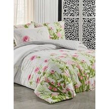 Pamuklu Çift Kişilik Nevresim Takımı - Yumuşak Dokulu 200x220 Cm Çarşafı King Size Yeşil