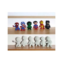 Marvel Karakterler Boya Etkinlik Yap 12 Adet 10 Cm Boyları Ve Boya Seti
