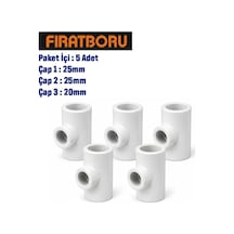Fırat 25mm 25mm 20mm İnegal Te, 25 25 20 İnegal Te, 5 Adet, 7b42252520