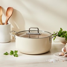 Sera Nova Doğal Seramik Derin Tencere 20 Cm 2.8 Litre - Latte Çok Renkli