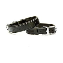 Doggie Comfort Deri Kemik Desenli Köpek Boyun Tasması M Siyah 2.5 x 37-45 CM Siyah