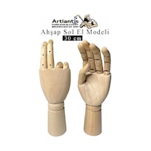 Ahşap Sol El Modeli 30 Cm 1 Adet Sol El Maketi Erkek Ahşap Manken Sol El Parmak Model Hareketli Esnek Eskiz Çizim Boyama