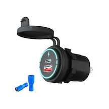 Ebitda 12v-24v Araç Şarj Cihazı Qc3.0+pd Hızlı Şarj Usb & Pd Çift Port Şarj Cihazı Araba Siyah