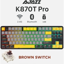 K870t Pro 3 Modlu Hot-swap Rgb, Mekanik Klavye - Siyah - Brown Switch