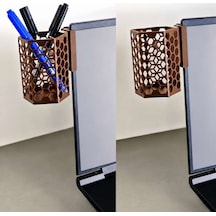 3d Baskı Monitor Kalemlik - Petek Desenli Laptop Kenar Altıgen Kalemlik-kahverengi Diğer