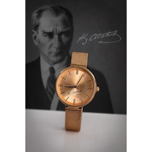 Mustafa Kemal Atatürk Hasır Kordon Kadın Kol Saati Bileğe Göre Ayarlanabilir Kordon Rose-rose - 765289661 Kahverengi