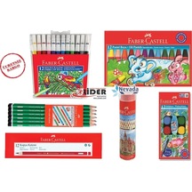 Faber Castell Kuru Sulu Pastel Keçeli 12 Renk 6 Parça Boya Seti