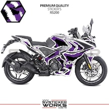 Bajaj Rs200 Kaplama Sticker Air Brush Motor Kaplama Modeli Hazır Kit Tüm Modeller Uyumlu Mor