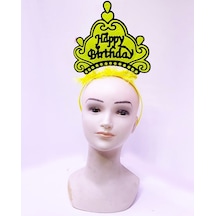 Happy Birthday Neon Sarı Renk Doğum Günü Tacı 24x15 Cm - Zmff-52362 18