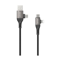 Lenyes LC501 4in1 A+C To C+l 60W Şarj Ve Data Kablosu 1 M Gri