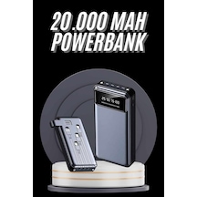 Hızlı Şarj Özellikli 20.000 Mah Dijital Göstergeli Usb Girişli Android Ve İos Uyumlu Powerbank Mh-hs5783-3406