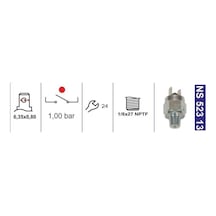 Fren Müşiri-unıversal-yağ Basınç Müşiri 1,0 Bar 1/8x27 Npt Normalde Açık New Holland 87584696 - Ns52313