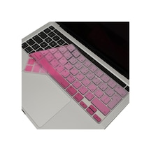 Arapça Klavye Apple Uyumlu MacBook Pro Kılıf M1-m2, 13inç Gradient Touchbarlı A2338 A2289 A2251 A2141 Uk Enter İle Pembe