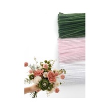 100lü Tüylü Tel Şönil 40 Yeşil, 30 Pembe, 30 Beyaz Çiçek Yapımına Uygun Çiçek Yapım Seti, 30cm Tüylü Tel Çubuk, Maket Çiçek Yapım Eşyası, Hobi Ve Etkinlik Çubuğu, Kolay Şekillendirilen Şönil 124-Pembe