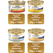 Gourmet Gold Karışık Kıyılmış Yetişkin Konserve Kedi Maması 12 x 85 G