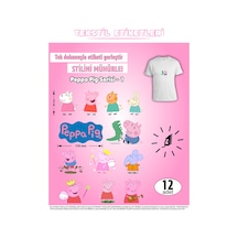 Ütü İle Yapışan Kıyafet Etiketi Peppa Pig Serisi -1 12li Set Karışık