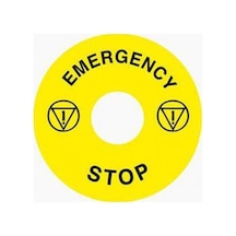 Ase60 22mm Acil Stop Etiketi Sarı