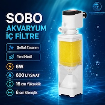 Sobo İç Filtre - Temizlik Filtresi - Yeni Nesil - Şeffaf Tasarım - 6w - 600 Lt/saat - Aq6100f