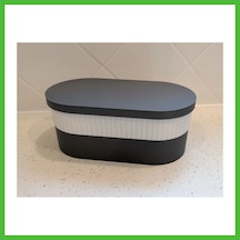 Vaveni 3d Baskı İki Rulo Tuvalet Kağıdı Saklama Kutusu Kapaklı Çizgili Banyo Organizeri Minimalist - Siyah Kapak Arz