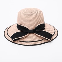 Tek Beden Kadın Plaj Güneş Şapkası-pembe