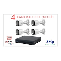 Dahua 5 Mp 4 Kameralı Sesli 30 Mt.renkli Gece Görüşlü Full Color Kamera Seti