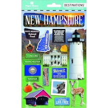 Travel New Hampshire 2d Etiketler, 3'lü Paket
