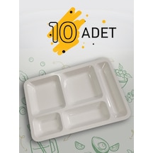 10 Adet Self Servis Tabldot Tabağı Polikarbon Yemekhane Tepsisi