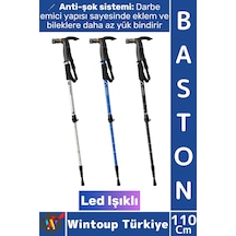 Baston Ergonomik Outdoor Trekking Baston Ledli Anti-şok Ayarlanabilir Teleskopik Yürüyüş Batonu Çok Renkli