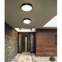 15w Artos Siyah Led Nem Su Geçirmez Banyo Bahçe Balkon Modern Tavan Duvar Lambası Beyaz Işık 6500k Ip65 Dış Mekan Kullanıma Uygun