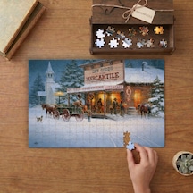 Noel Hediyeleri Satın Alan Kovboylar Tasarımı 240 Parça Ahşap Puzzle Ahşap Kutuda Mpy20151