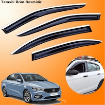 Fiat Egea Sedan Mügen Cam Rüzgarlığı Abs Krom Nikelajlı Cam Rüzgarlığı 2015 Sonrası 4 Lü Set