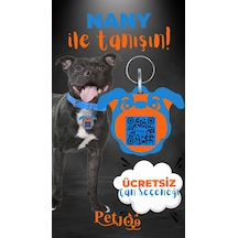 Petjoo 17.Nany Turuncu-Mavi Qr'lı Köpek Künyesi