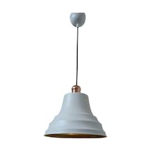 Rys Retro Metal Bakır Duylu Beyaz İçi Gold Tekli Sarkıt Avize Çap.27 Cm