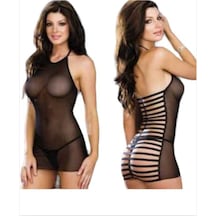 Siyah Seksi Tül Babydoll Gecelik Renk / Beden: Siyah / Xl Çok Renkli