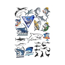 Köpek Balığı Sticker Set 21 Parça Telefon, Tablet, Defter, Laptop Sticker