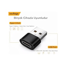 Usb To Type-c Dönüştürücü/çevirici, 3a Hızlı Şarj Ve Veri Aktarımı, Otg, Mini Boy Siyah, İphone Ve Dizüstü Bilgisayar Uyumlu Carplay, Android Auto Uyumlu