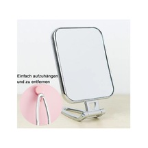 Gaman Dikdörtgen 2X Katlanabilir Masaüstü Makyaj Aynası Gümüş