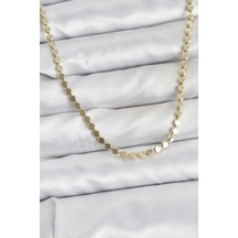 316l Çelik Zincir Gold Renk Ezme Zincir Model 45 Cm Kadın Kolye - Tj-bko10777 Gümüş