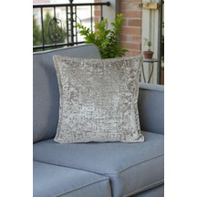 Kırlent Kılıfı İthal Kadife Kumaş - 45x45cm Yumuşak Dokulu Çift Taraflı Özel Tasarım Kırlent Kılıfı Ekru
