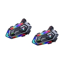 2 Adet Y20 Max Telsiz Özellikli 5.3 Motosiklet Kask Kulaklık Intercom Işıklı Motorsiklet Interkom