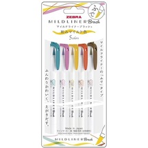 Zebra Mildliner Fırça Uçlu + Fosforlu Kalem Çift Uç Wft8-5c-rc-n