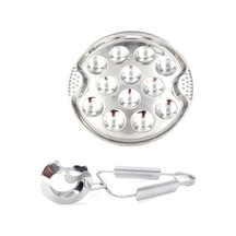 Set Paslanmaz Çelik Salyangoz Escargot Plaka Izgara Salyangoz Aleti Gümüş